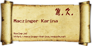 Maczinger Karina névjegykártya